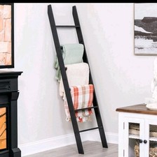 Decorative Black Wood Blanket Ladder (Rustic Farmhouse Decor) — listing 4
