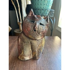 Handmade Studio Pottery Stoneware Mug with Blue Cat Design — listing 4