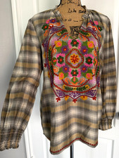 Ivy Jane Embroidered X-Stitch Print Tunic Blouse — listing 6