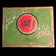 Vintage Lucky Strike Flat Fifties Green Cigarette Tin (American Tobacco Co.) — listing 2