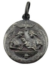 Religious Figurine of Bearded Saint Releasing a Dove, Signed 'Luigino' — listing 2