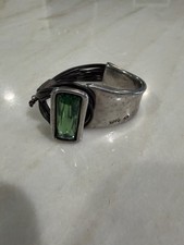 Uno de 50 Silver-Tone Adjustable Cuff Bracelet with Large Pink Faceted Crystal, listing 5