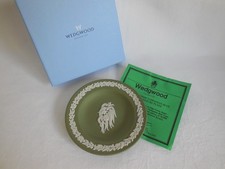 Wedgwood Sage Green Jasperware 4.5" Miniature Plate with Neoclassical Relief — listing 2