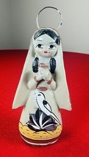 Terracotta Sitting Angel Figurine with Bow and Wings — listing 3