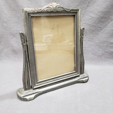Art Deco Wooden Swivel Picture Frame with Carved Crest, 10"x10" — listing 2