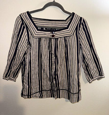 Women's Striped Square-Neck A-Line Blouse Top, Multicolor Vertical Stripe — listing 5