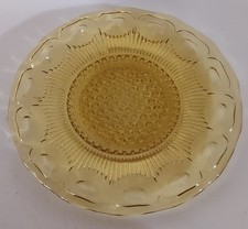 Vintage Amber Glass Small Berry / Dessert Bowl with Scalloped Rim and Star Burst Base — listing 4