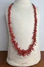 Vintage Branch Coral Necklace with Sterling Silver Navajo Pearl Beads