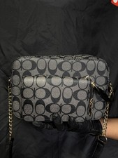 Coach Signature Jacquard Crossbody Bag with Brown Leather Trim — listing 5