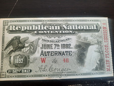 1892 Republican National Convention Guest Ticket, 4th Day, Balcony Session 2, Minneapolis — listing 2
