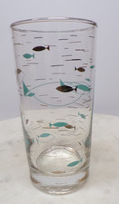 Mid-Century Modern Atomic Fish Tumblers with Silver Rim, Set of 7 — listing 6