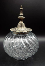 Clear Glass Footed Apothecary Candy Jar with Pointed Finial Lid, listing 4