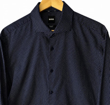 Hugo Boss Regular Fit Men's Dress Shirt, Light Blue with Navy Dot Pattern — listing 2