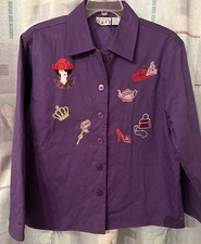 Keren Hart Red Cotton Twill Grommet-Front Mandarin Collar Jacket — listing 5