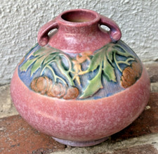 Roseville Pottery Baneda Jardinière/Vase, Shape 587-4, Raspberry/Rose Ground — listing 4