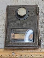 Antique Brass Post Office Box Door with Beveled Glass Window & Combination Dial, No. 254 — listing 2
