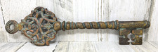 Ornate Cast Metal Wall-Mounted 3-Hook Key Rack with Scrollwork Openwork Panel — listing 4