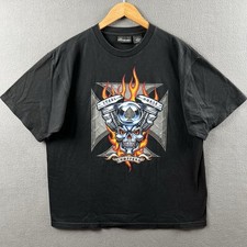 No Boundaries Flamin' Hot Flaming Skull Graphic T-Shirt, Black, Size L — listing 5