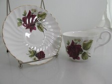 Allyn Nelson Collection Fine Bone China Teacup & Saucer, Purple Violets Pattern — listing 2
