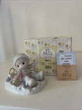 Precious Moments Bisque Porcelain Angel Figurine with Watering Can and Flowers — listing 5