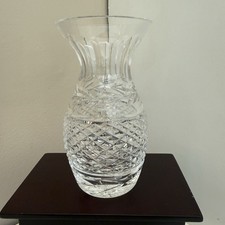 Vintage Cut Lead Crystal Trumpet Bud Vase with Pinwheel/Star Motif — listing 4