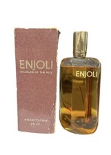 Vintage Enjoli Perfume Spray by Charles of the Ritz, Lot of 2 Swirl Glass Bottles with Gold Caps — listing 3