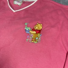 Vintage Disney Pooh Baby Romper, Blue Pique with Winnie the Pooh Appliqué, Size 12M — listing 2