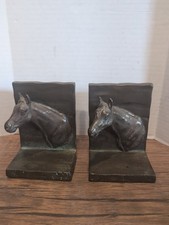 Vintage Hand-Carved Wooden Horse Head Bookends, Pair — listing 3