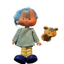 Vintage Kenner Blueberry Muffin Strawberry Shortcake Doll with Blue Bonnet, Comb & Original Clothing, 6" Tall — listing 6