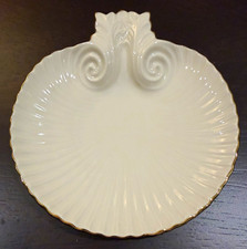 Lenox Aegean Shell Chip and Dip Dish with Gold Trim