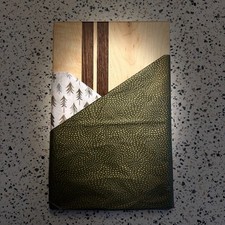 Handcrafted Striped Hardwood Cutting Board 16.5x9.5 in Walnut Maple Wenge — listing 2