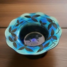 L.C. Tiffany Favrile Iridescent Art Glass Low Bowl with Textured Surface