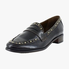 Vince Camuto Men's Black Leather Woven Strap Penny Loafers — listing 6