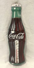 Coca-Cola Contour Bottle-Shaped Embossed Tin Thermometer — listing 4