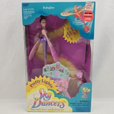 Vintage 1990s Sky Dancers Flying Dolls with Launcher Bases, Lot of 2