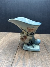 Roseville Pottery Magnolia Blue Cornucopia Vase — listing 6
