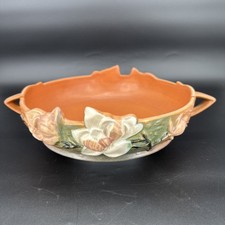Roseville Pottery Magnolia Pattern Rectangular Console Planter with Handles — listing 2