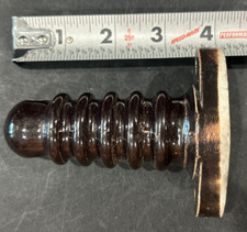 Vintage Brown Glazed Porcelain Power Line Insulator (~12 inch Circumference) — listing 2