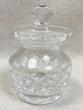 Cut Crystal Covered Preserve / Jam Jar with Faceted Ball Finial Yes - Waterford