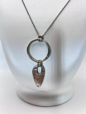 Handcrafted Modernist Pewter Pendant with Spiral, Cabochons and Rune-Style Motif — listing 4