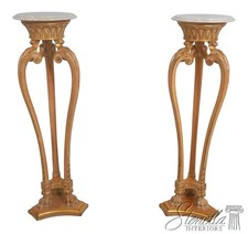 Pair of Louis XVI Style Cream Painted and Parcel-Gilt Wood Display Pedestals with Ribbon and Laurel Swag Carving — listing 2
