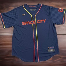 Houston Astros Space City Connect Stadium Giveaway (SGA) Jersey, Navy Blue and Orange, Adult M — listing 4