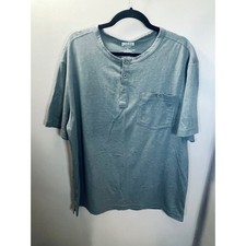 Duluth Trading Co Men's Short Sleeve Henley Pocket Shirt XL Gray