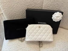 Vintage Chanel Quilted Dome CC Logo Clip-On Earrings, Gold-Tone, 1in Diameter