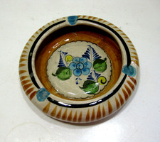 Vintage Mexican Drip-Glaze Pottery Ashtray with Center Match Holder, Multicolor — listing 3