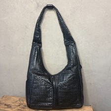 Cream Perforated Floral Leather Hobo Shoulder Bag with Tassel — listing 5
