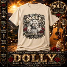 Dolly Parton Guitar Photo Graphic Band Tee, Gray Medium — listing 5