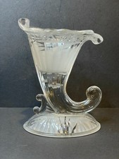 Fenton Custard Silver Crest Cornucopia Candle Holder (Uranium Custard Glass), Set of 2 — listing 4
