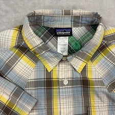 Patagonia Men's Organic Cotton Long Sleeve Button-Down Buffalo Check Shirt, Green/Cream, Size M — listing 6