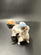 Vintage Bisque Porcelain Boy and Girl Couple Figurine on Filigree Base — listing 2